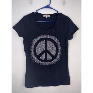 VDP (Via delle Perle) Embellished Peace T-shirt Italy  46